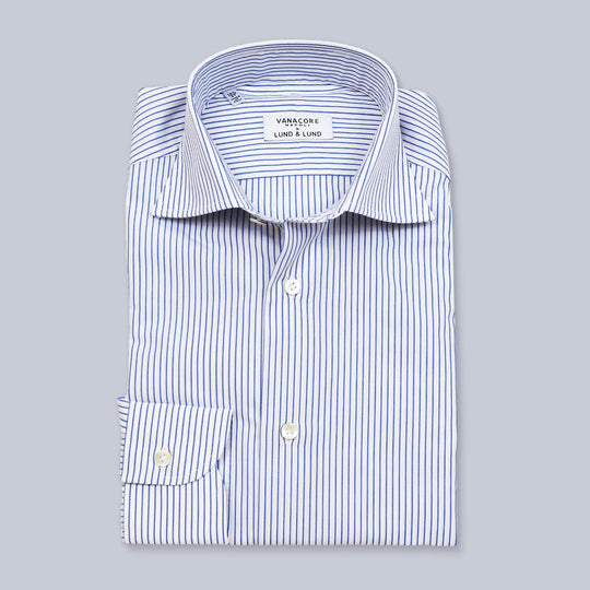 Blue White Striped Cutaway Shirt