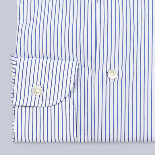 Blue White Striped Cutaway Shirt