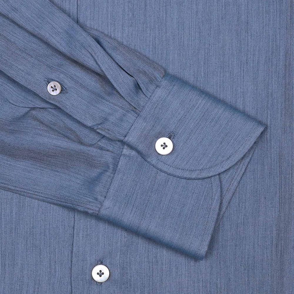 Slate Blue Cotton Cashmere Cutaway Shirt