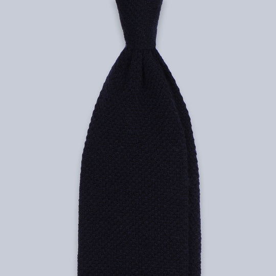 Navy Knitted Pure Cashmere Tie