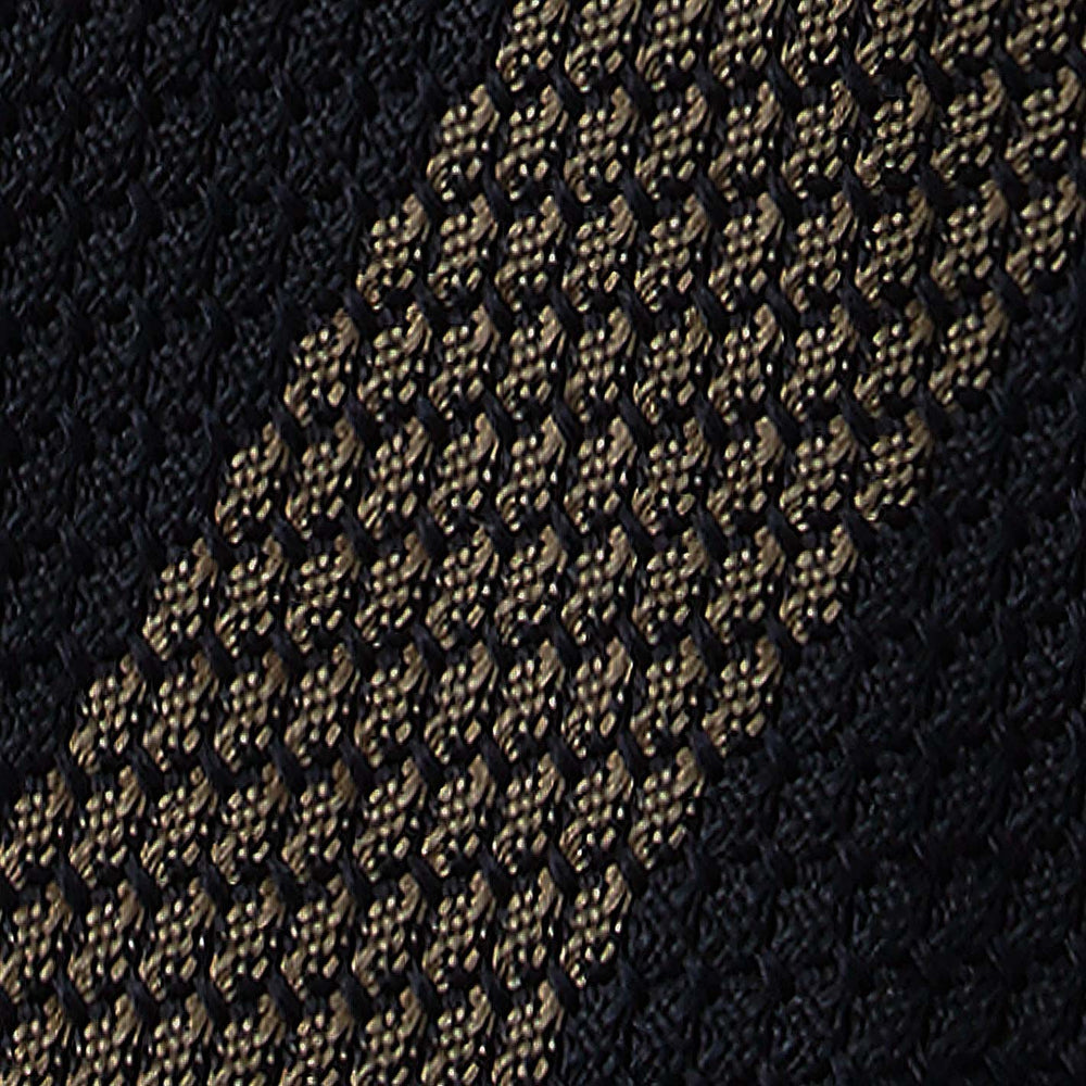 Navy Taupe Striped Grenadine Silk Tie