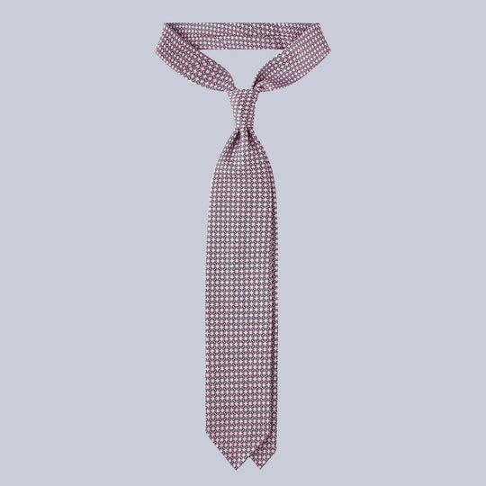 Pink Chain Patterned Silk Tie