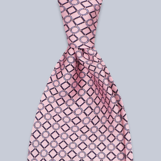 Pink Mix Chain Printed Silk Tie