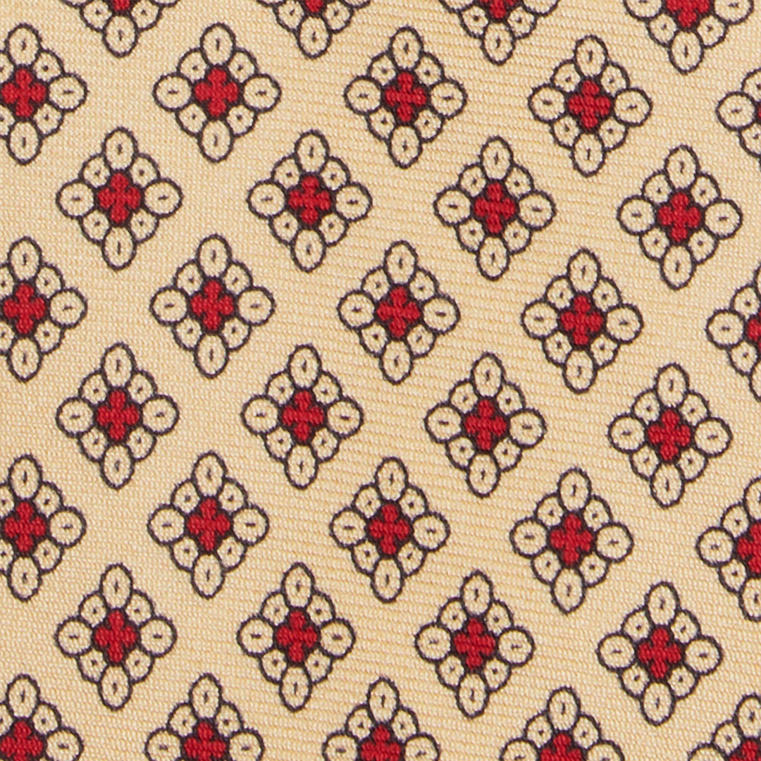 Lario Red Diamond Pattern Silk Tie