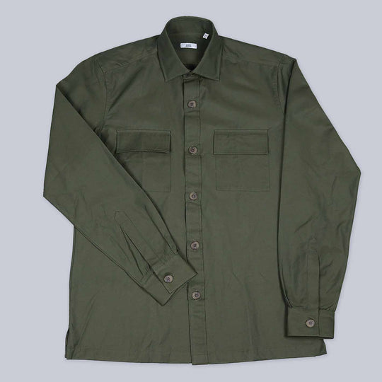 Green Trench Water Repellent Overshirt