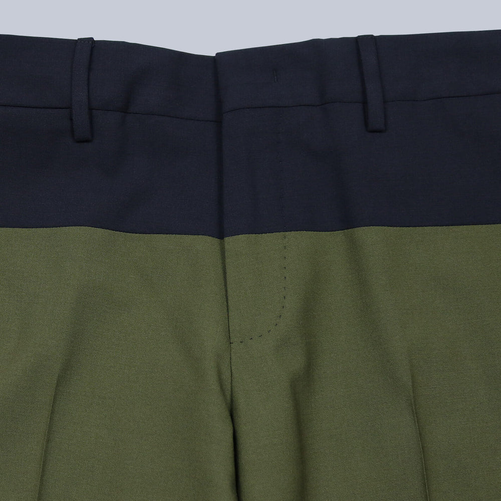 Navy Green Wool Trousers