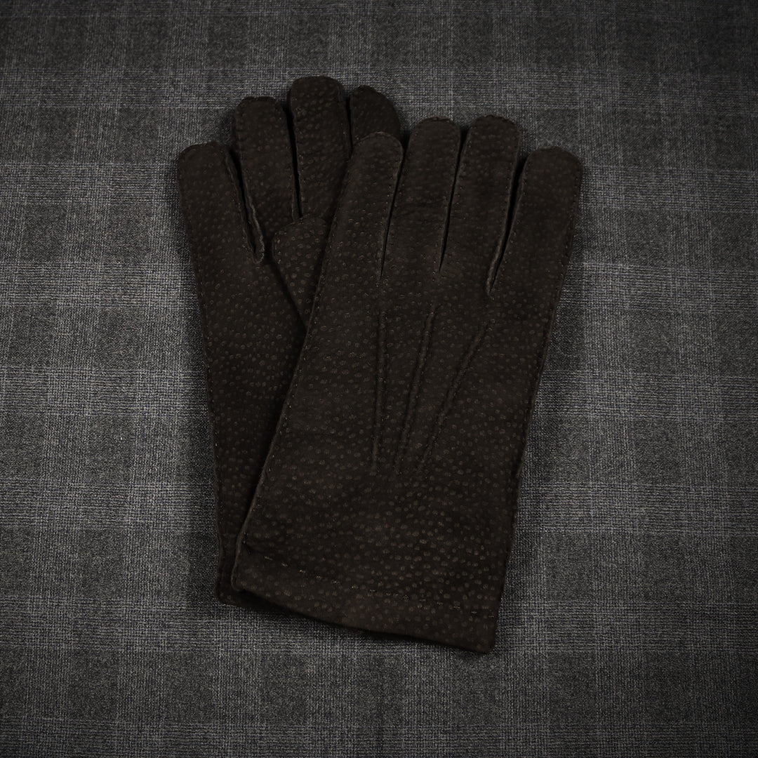 Dark Brown Carpincho Cashmere Lined Gloves