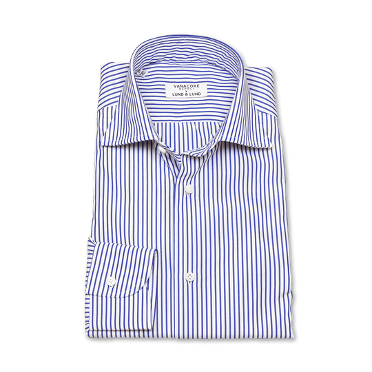 Blue White Cutaway Striped Shirt