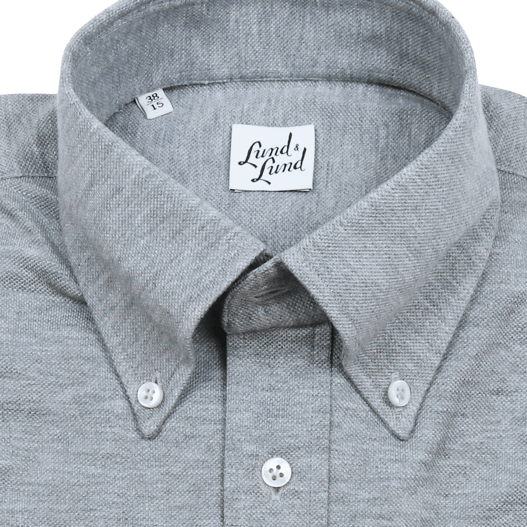 Grey Jersey Button Down Popover Shirt