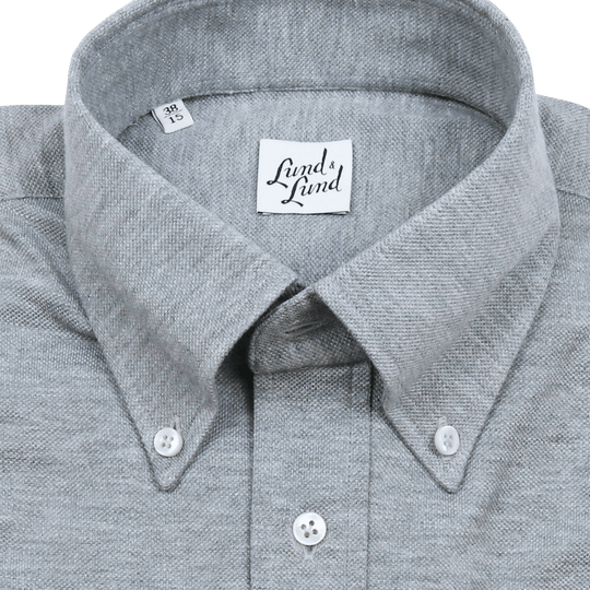 Grey Jersey Button Down Popover Shirt