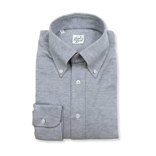 Grey Jersey Button Down Popover Shirt
