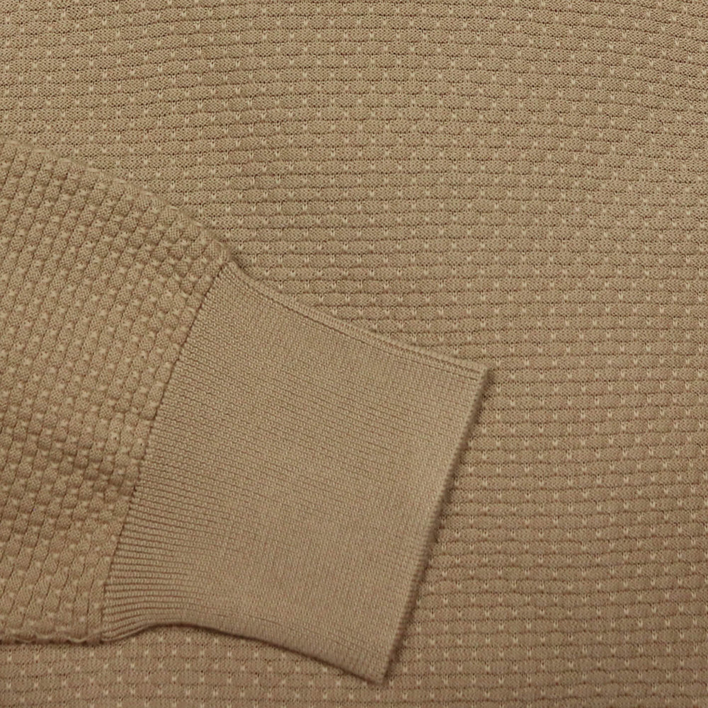Light Brown Cotton Long Sleeve Sweater