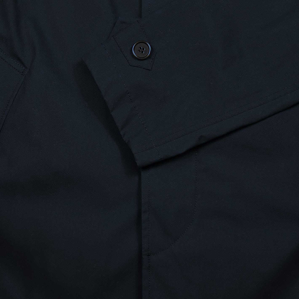 Navy Short Cotton Blend Rain Coat