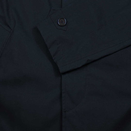 Navy Short Cotton Blend Rain Coat