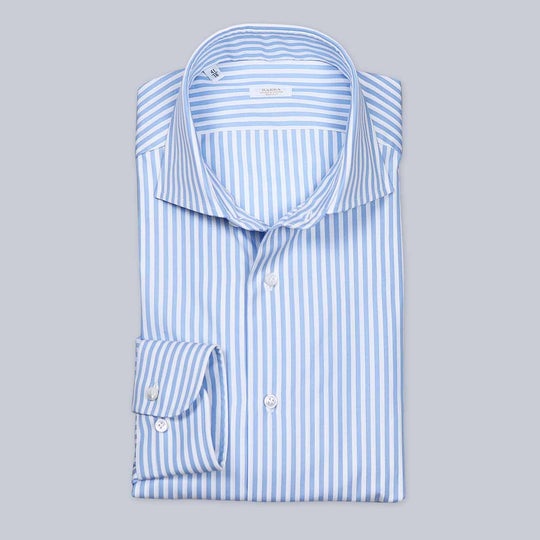 White Striped Regular Fit Cutaway Shirt