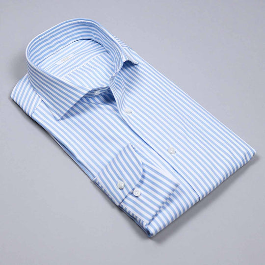 White Striped Regular Fit Cutaway Shirt