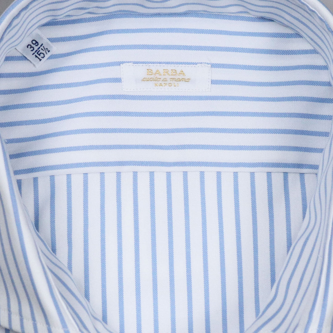 White Blue Striped Regular Fit Cutaway Shirt