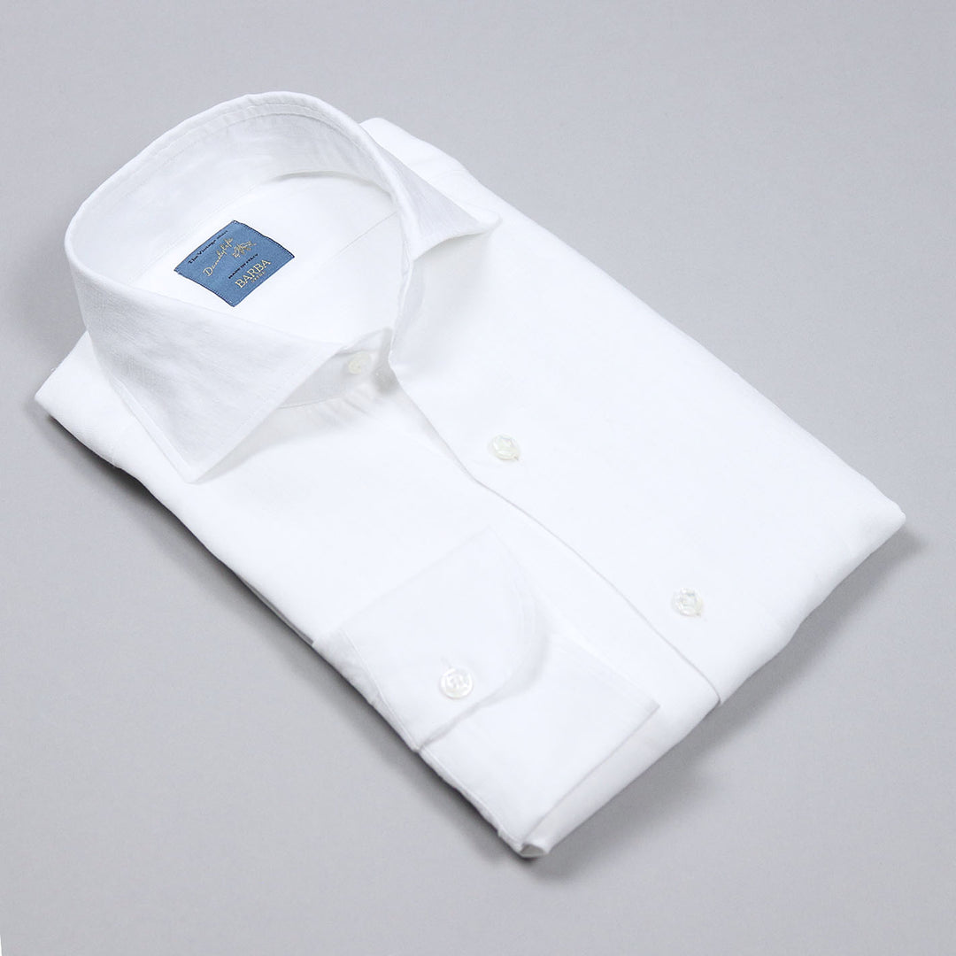 White Linen Cutaway Shirt
