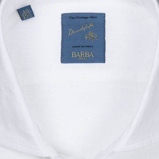 White Linen Cutaway Shirt