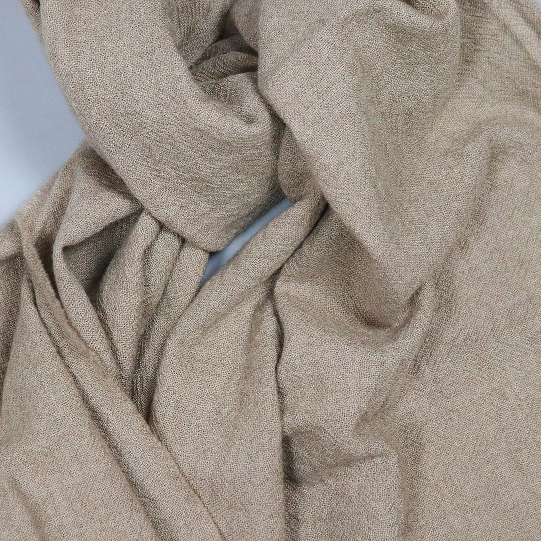 Light Brown Washed Cashmere Scarf