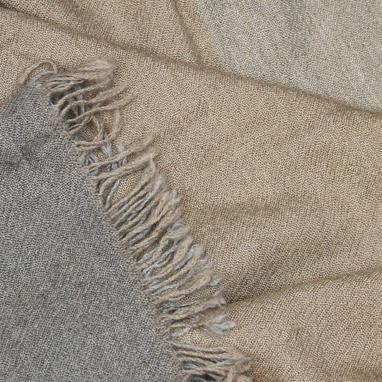 Natural Grey Two-Faced Cashmere Scarf