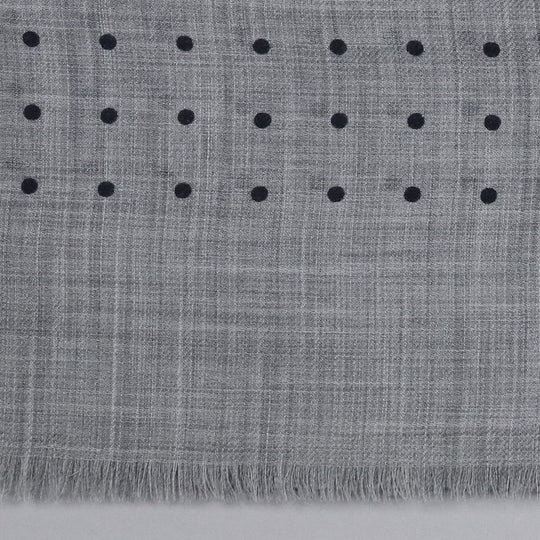 Grey Polka Dot Cashmere Scarf
