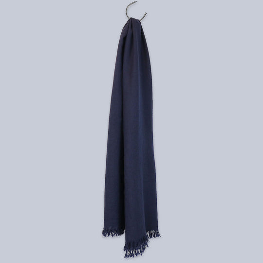 Navy Washed Cashmere Scarf