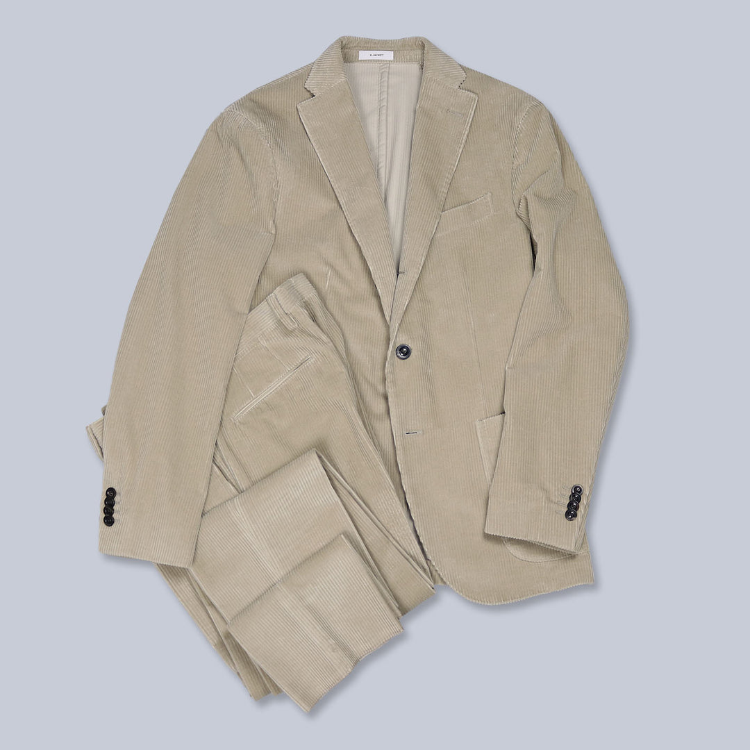 Beige Cotton Corduroy Suit