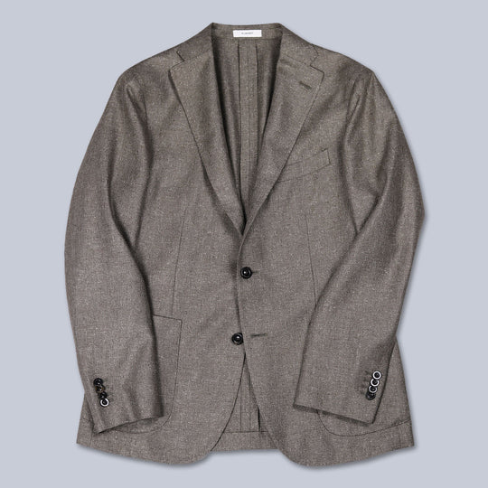 Light Brown Herringbone Donegal Silk Blazer
