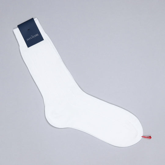 Off-white Wide Ribbed Ankle Length Cotton Socks