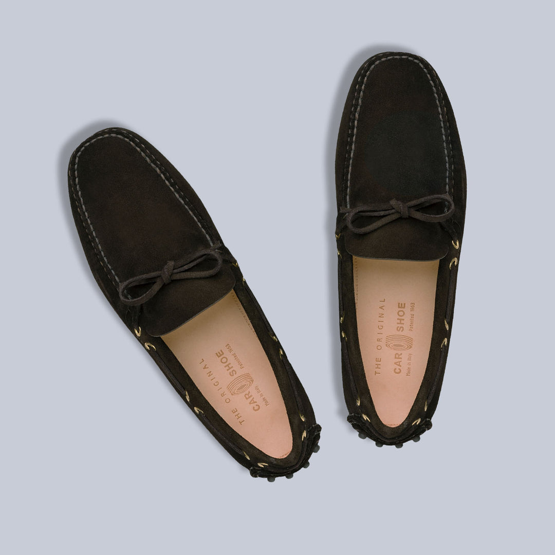 Brown Suede Driving Loafers