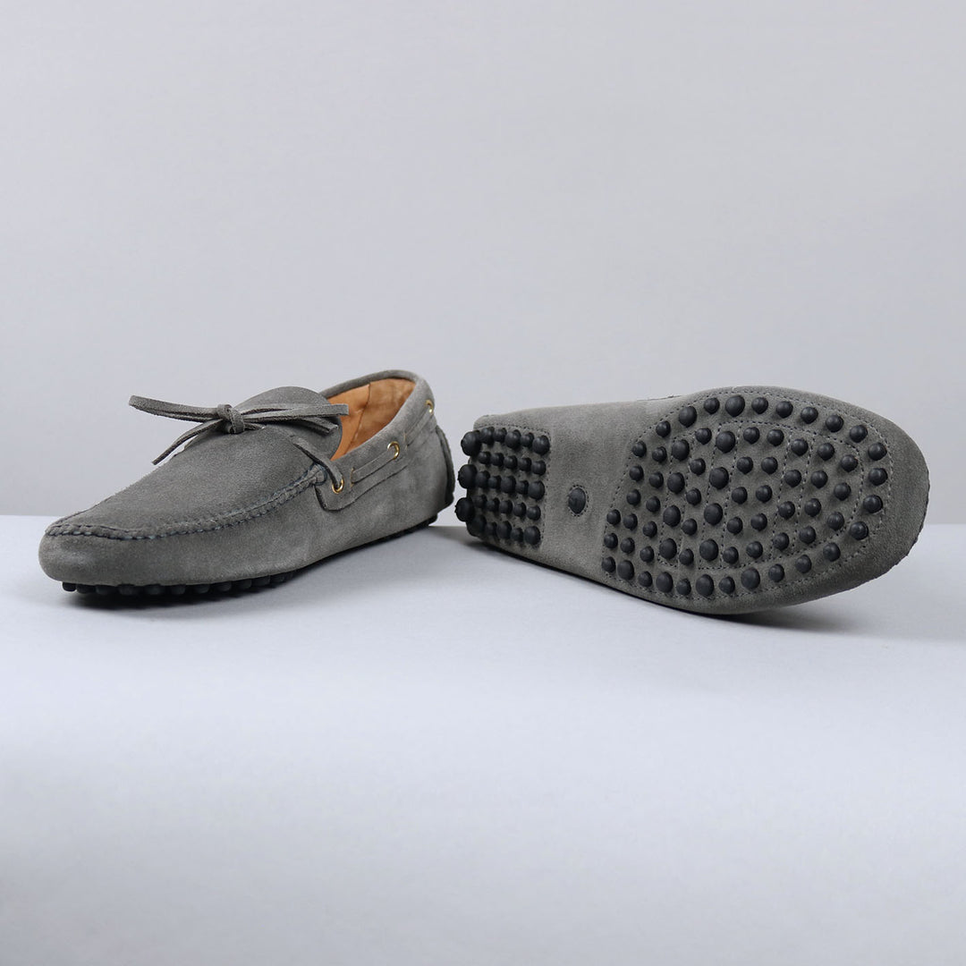 Mole Grey Suede Driving Loafers