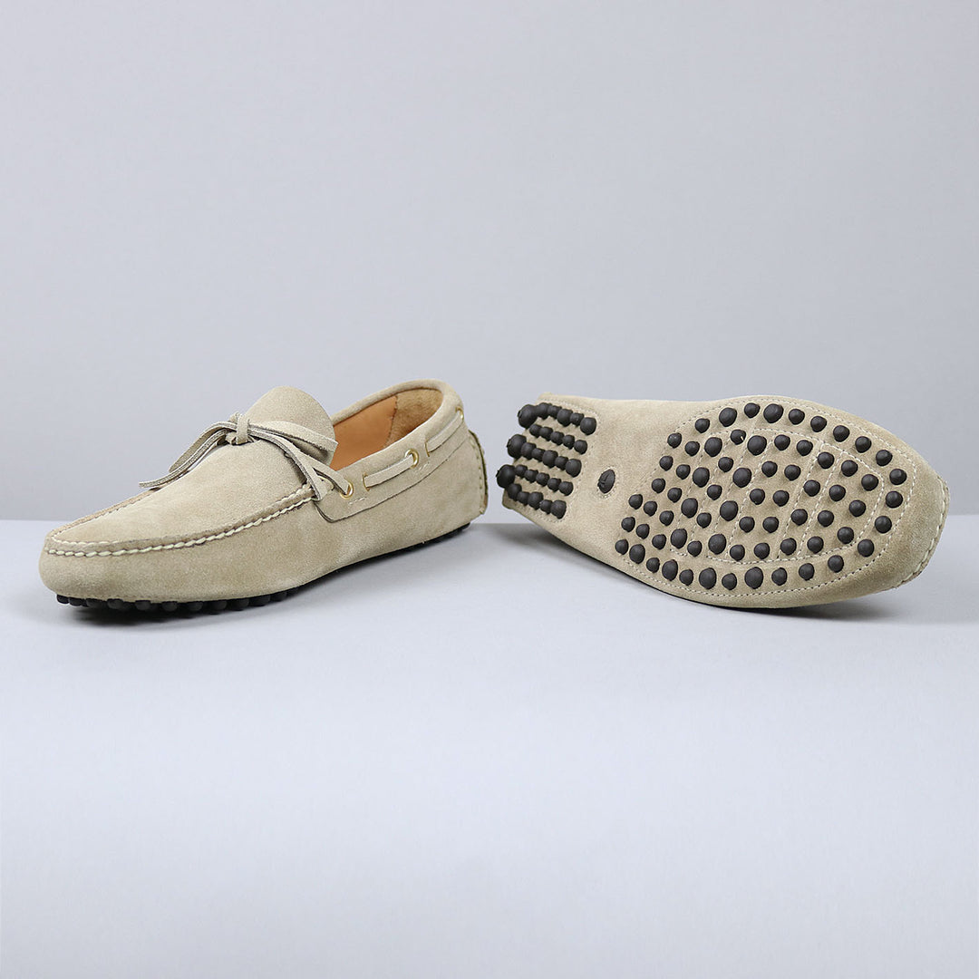 Sand Suede Driving Loafers