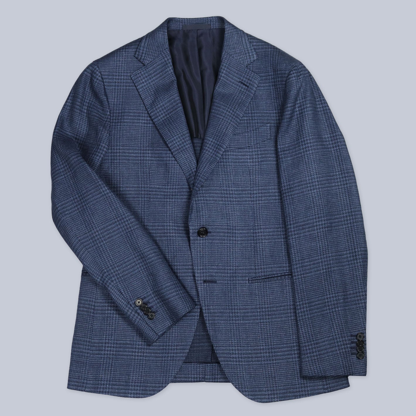 Blue Checked Linen Cotton Blazer Lund Lund