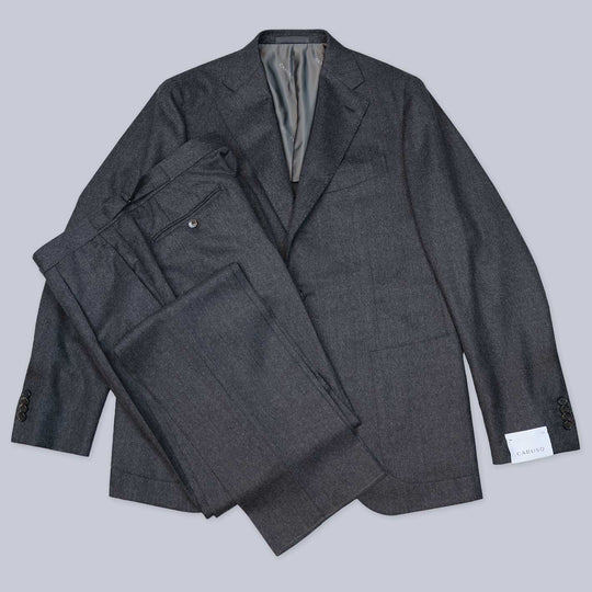 Dark Grey Wool Flannel Aida Suit