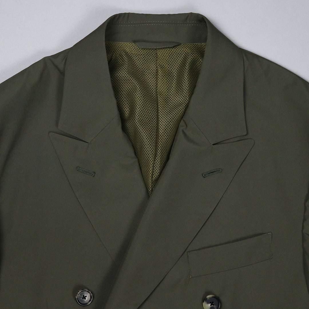 Green Technical Double Breasted Travel Blazer