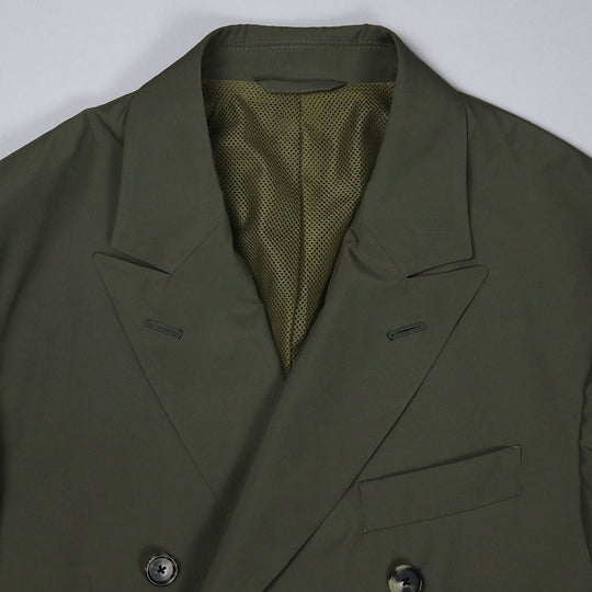 Green Technical Double Breasted Travel Blazer