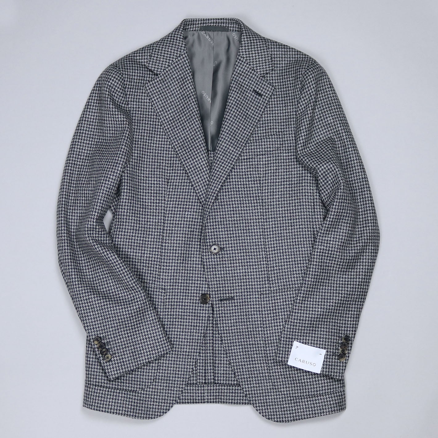 Mid Grey Houndstooth Wool Blazer Lund Lund