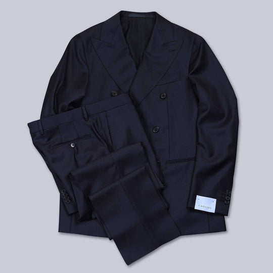 Navy Double Breasted Superfine 130s Wool Suit