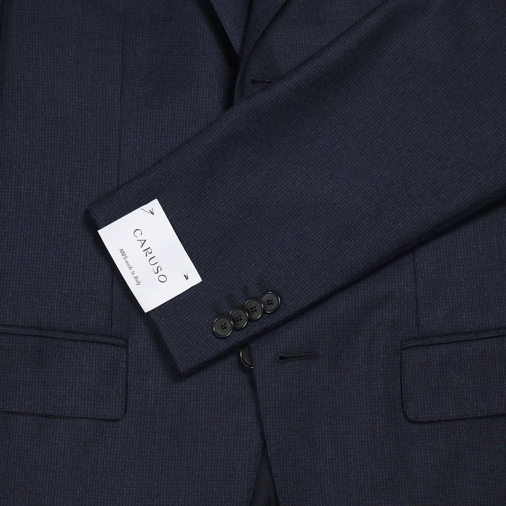 Navy Micro Checked Superfine Wool Suit