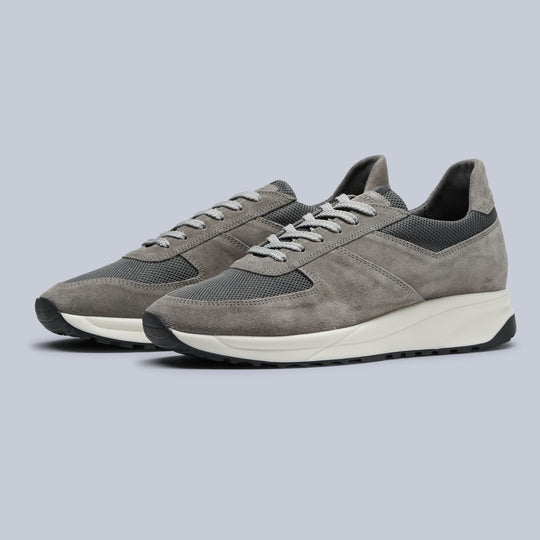 Grey Suede Stride Sneakers