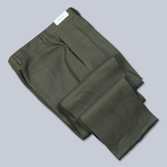 Green Linen Modello E Trousers