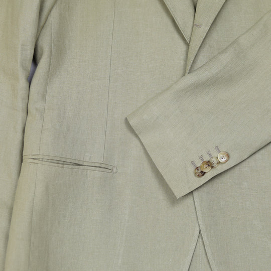 Khaki Casual Linen Suit