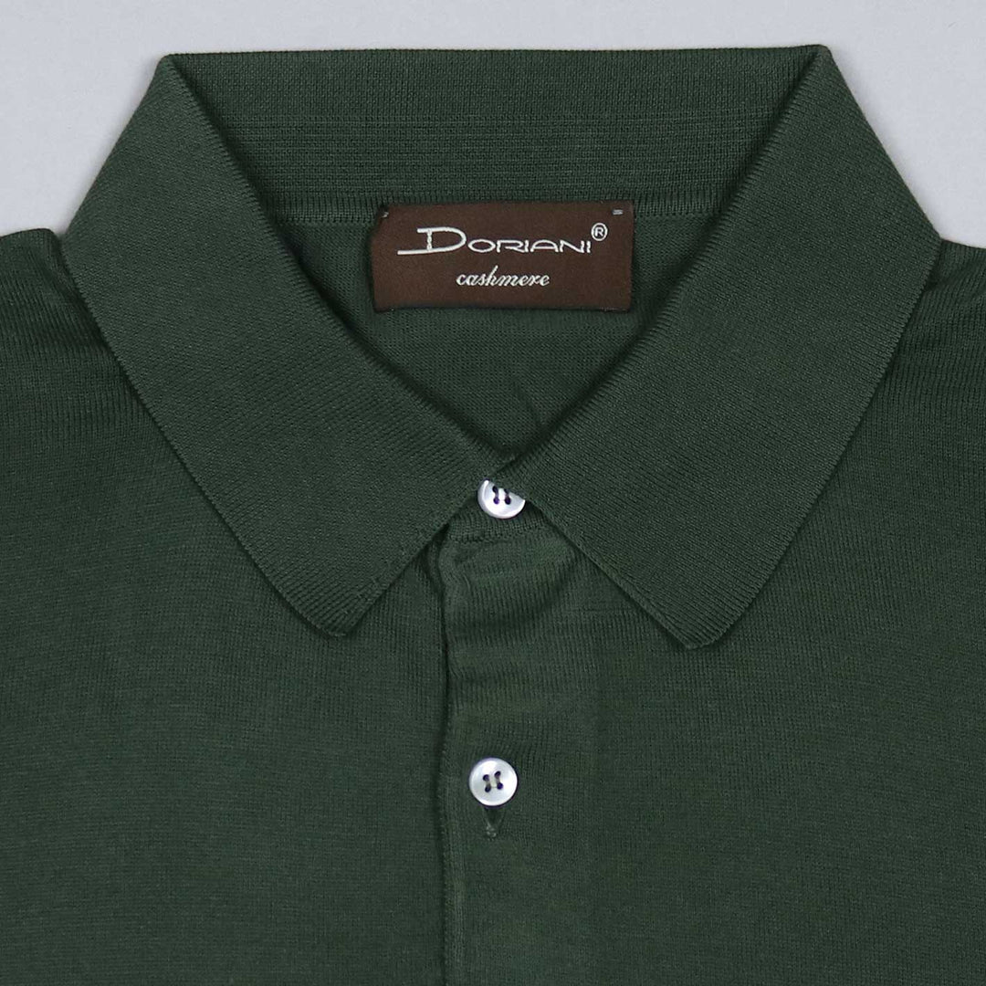 Dark Green Cotton Short Sleeve Polo Shirt