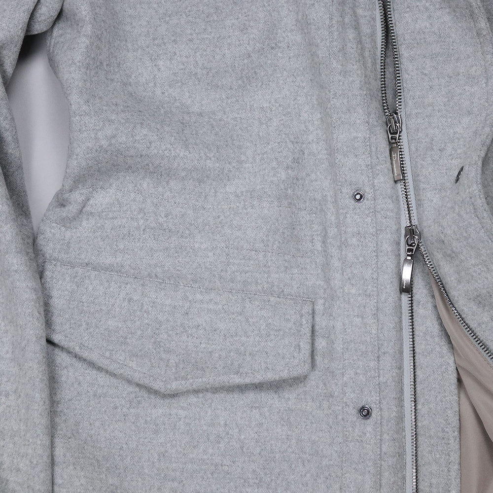 Light Grey Virgin Wool Lined Field Jacket
