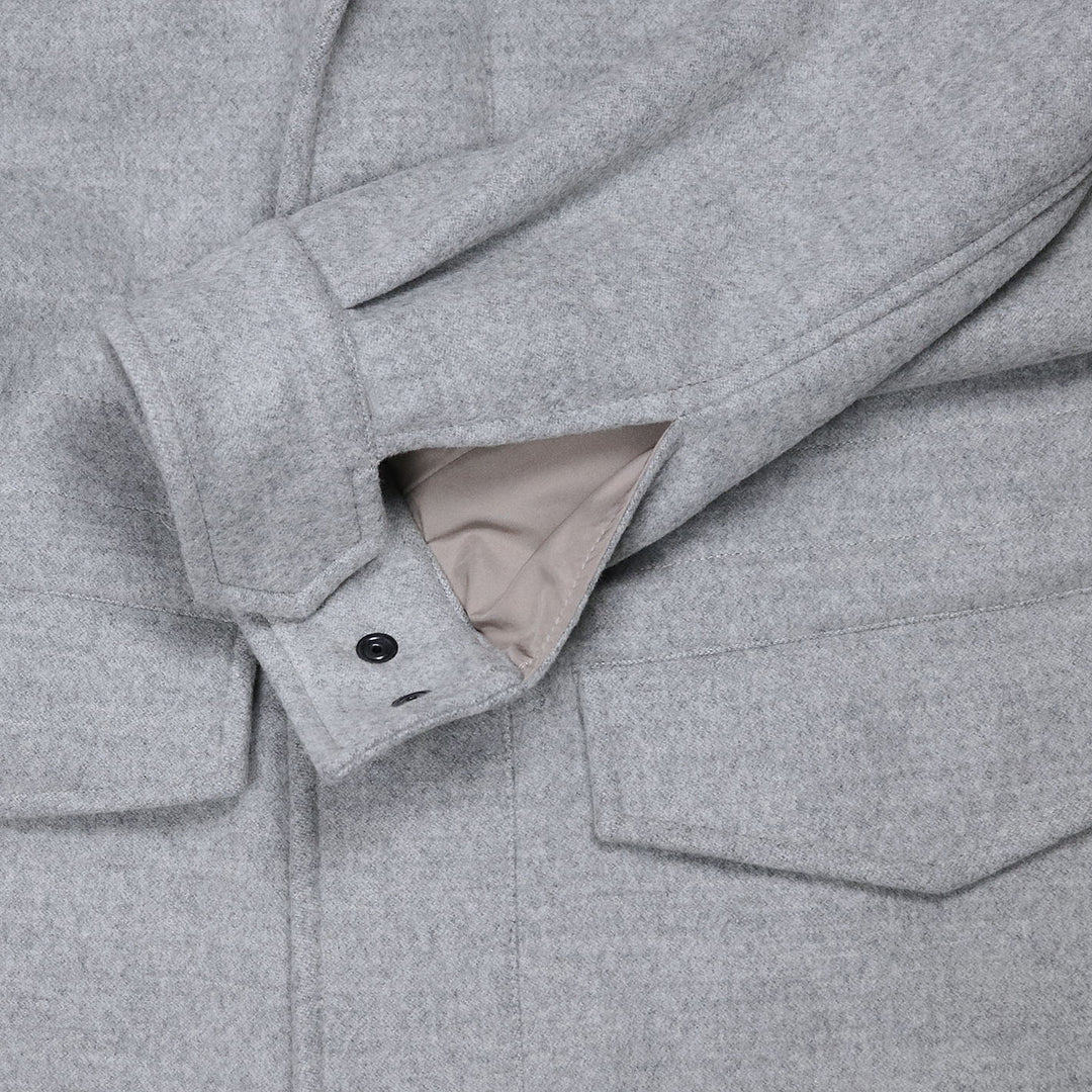 Light Grey Virgin Wool Lined Field Jacket
