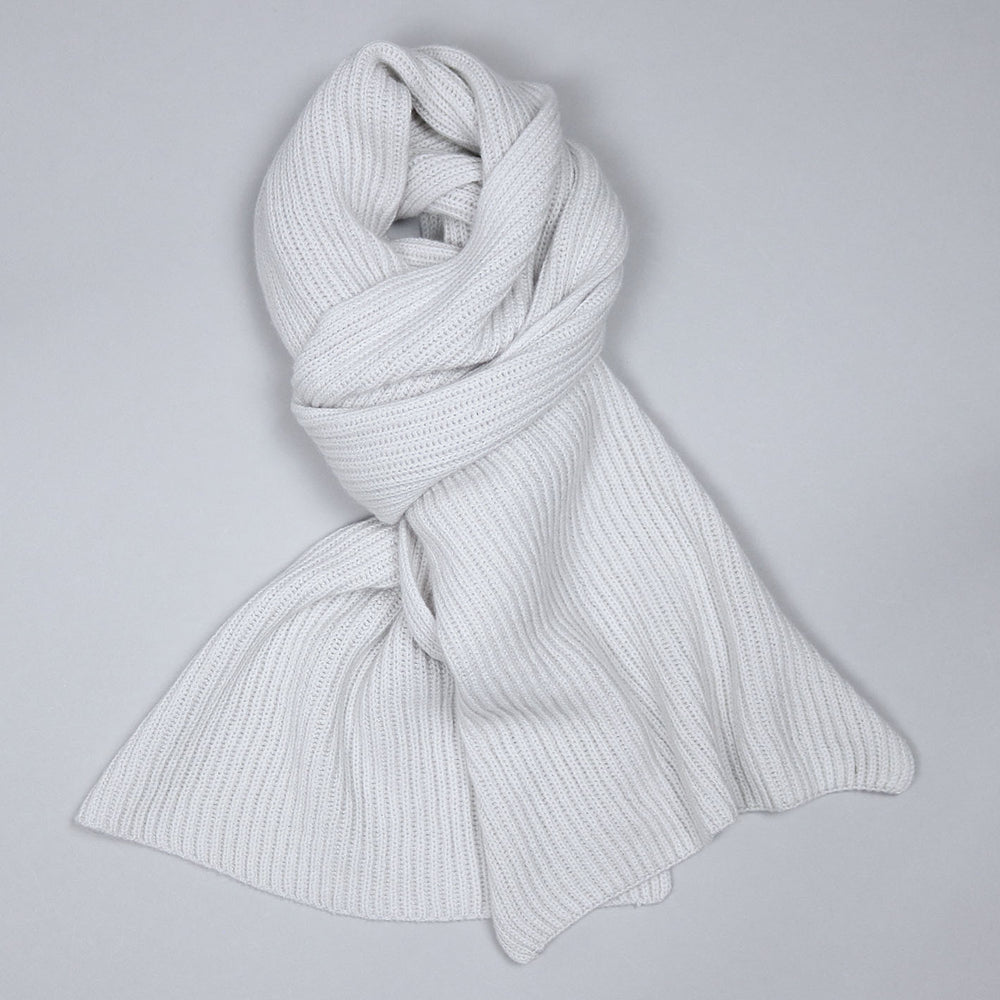 Oatmeal Ribbed Cashmere Scarf