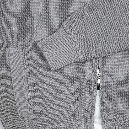 Warm Grey Zip Cardigan