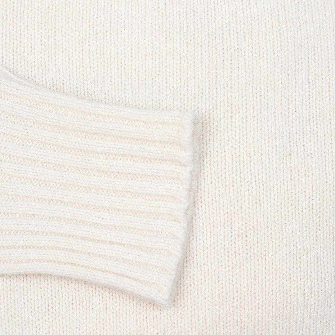 Cream Lambswool Roll Neck Sweater