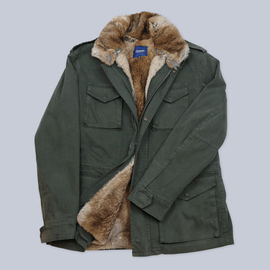 Dark Green Rabbit Lined Field Jacket